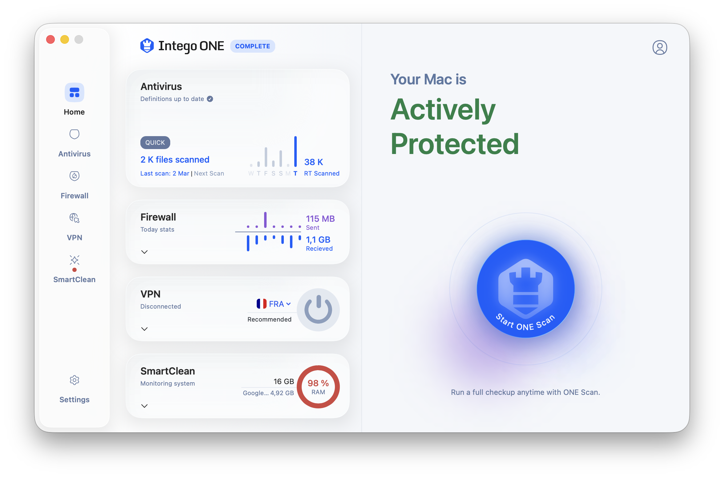 Illustration of a Mac security dashboard scanning files and quarantining a suspicious item